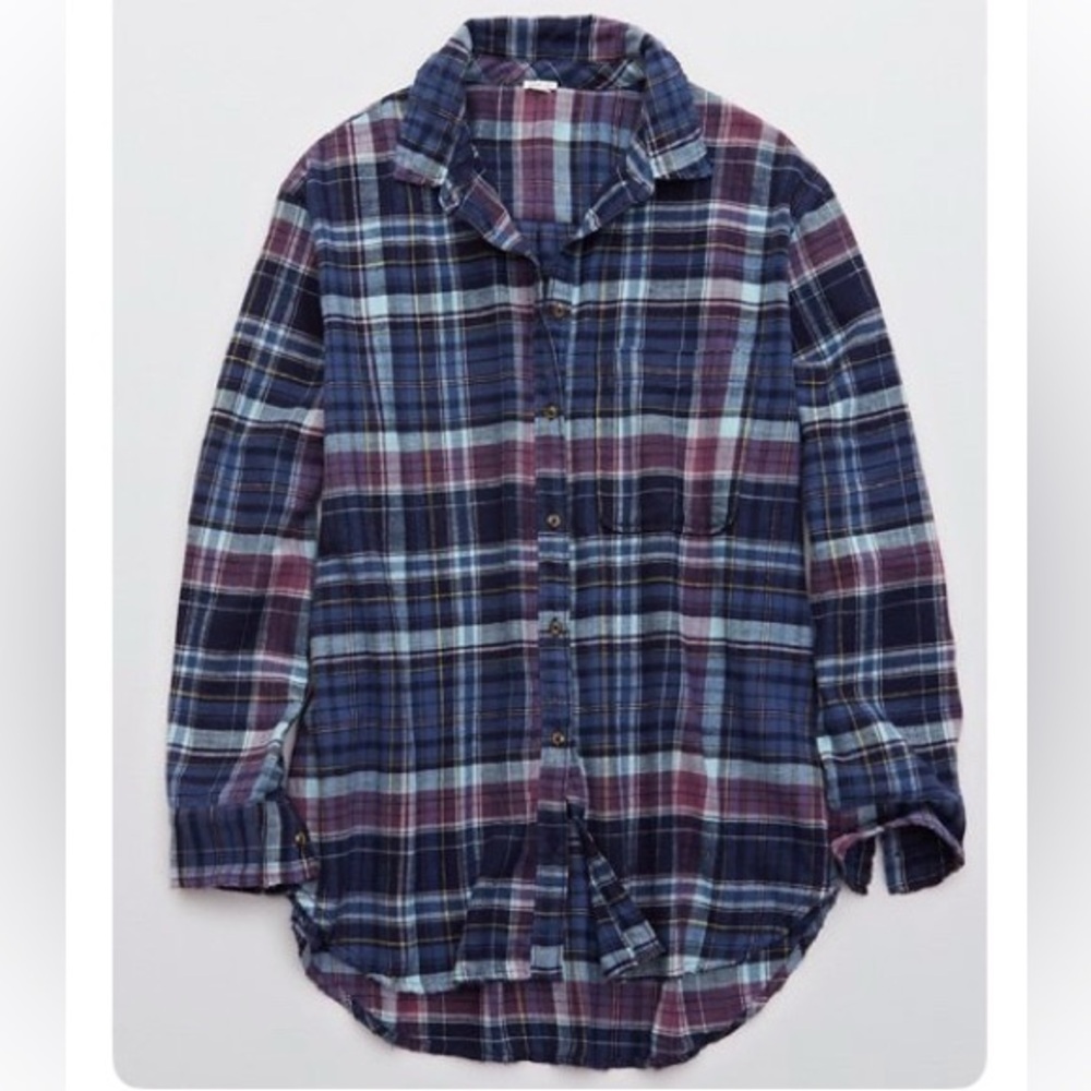 Aerie Flannel Long Sleeve Boyfriend Shirt